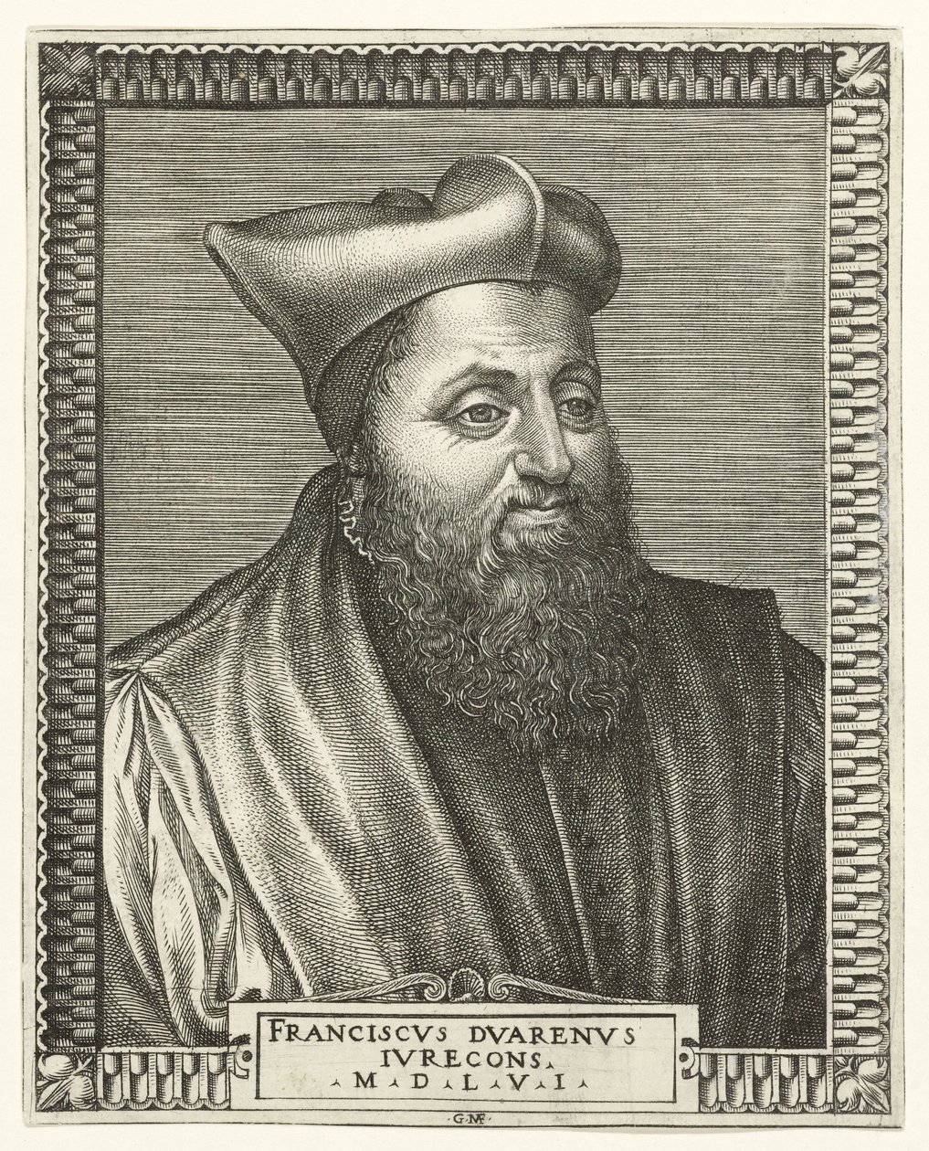 Portrait of François Duaren, Professor of Law at the University of Bourges by Giorgio Ghisi