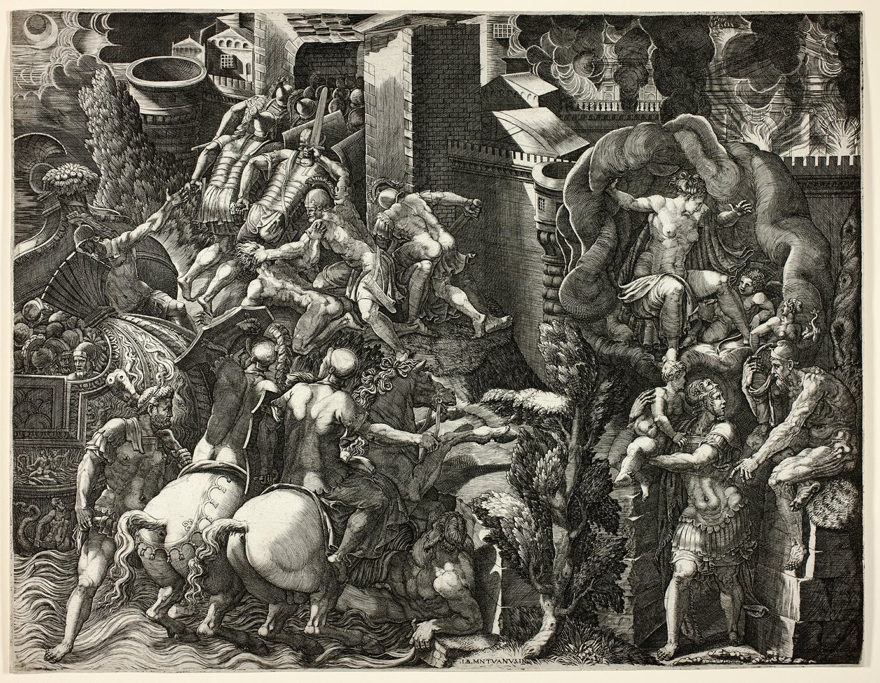 The Fall of Troy and the Escape of Aeneas by Giorgio Ghisi