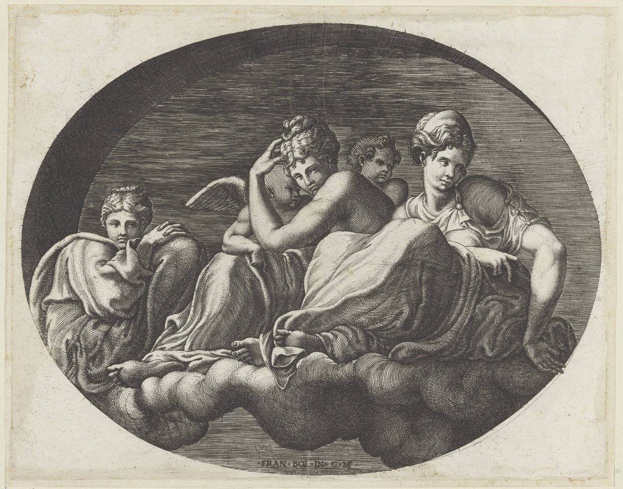 Venus, Two Goddesses, and Two Putti by Giorgio Ghisi