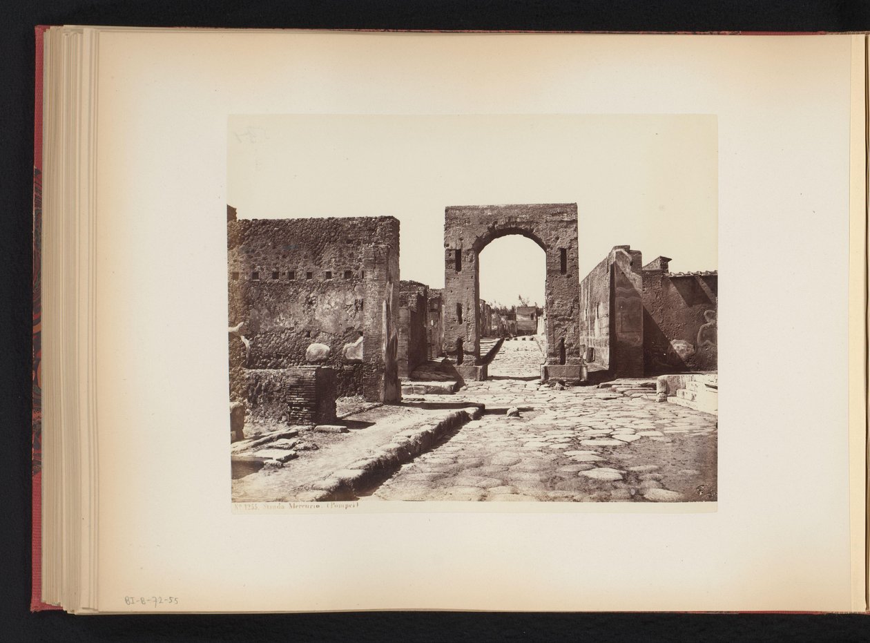 View of Strada Mercurio in Pompeii, Italy by Giorgio Sommer (attributed to)