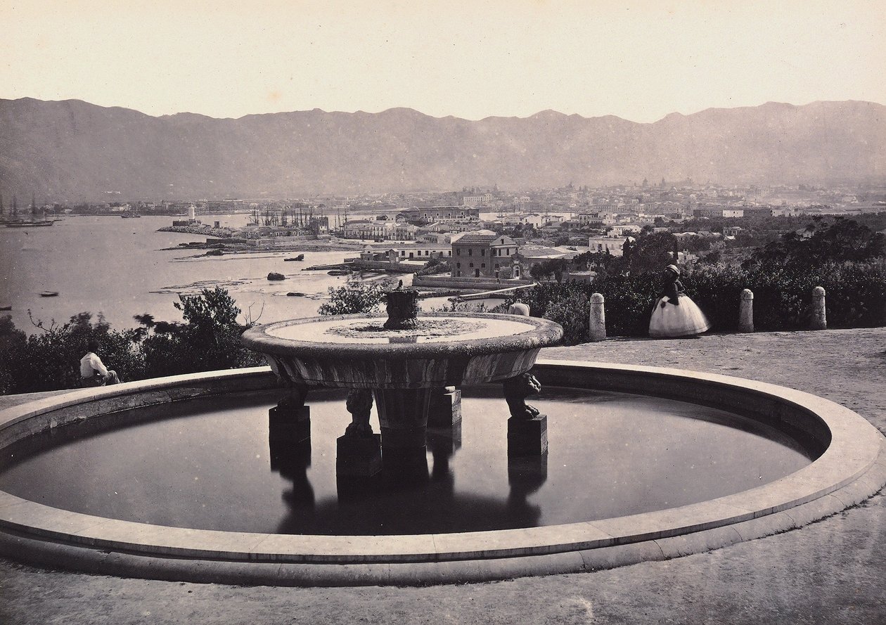 Panorama from the Villa Belmonte with the Fountain, Palermo by Giorgio Sommer