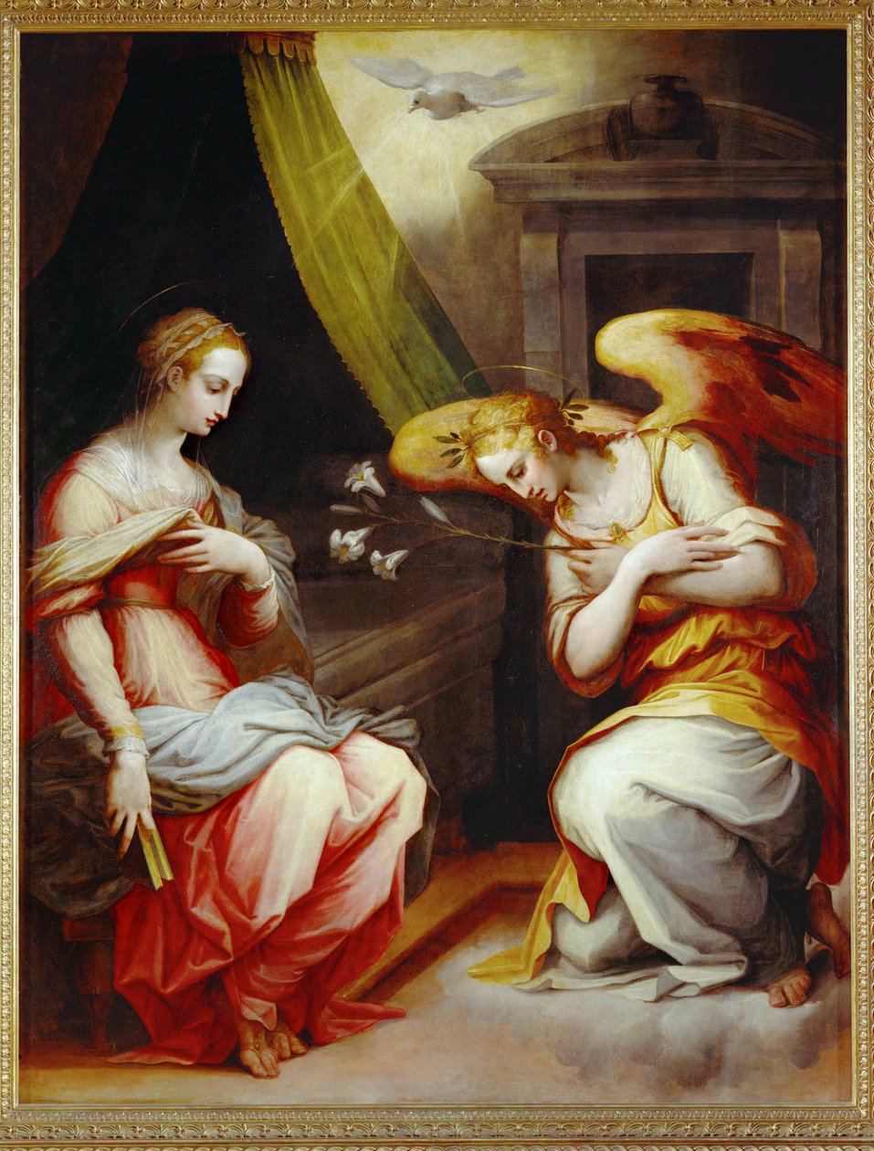 Annunciation, Center Panel of a Triptych by Giorgio Vasari