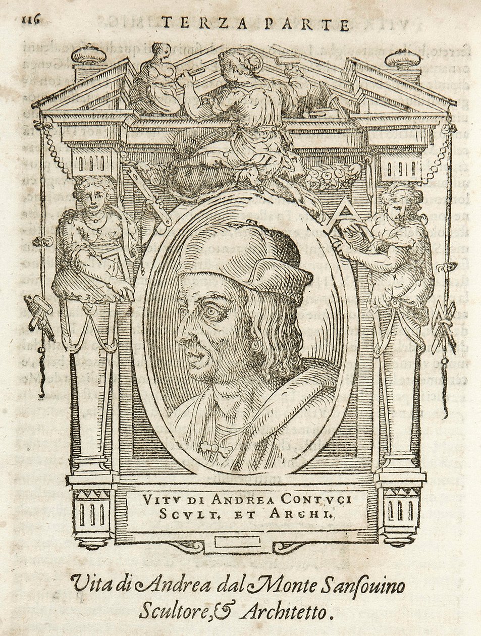 Milan, Braidense Library, Lives of the Most Excellent Painters, Sculptors, and Architects, Giorgio Vasari 1568, Andrea Contucci by Giorgio Vasari