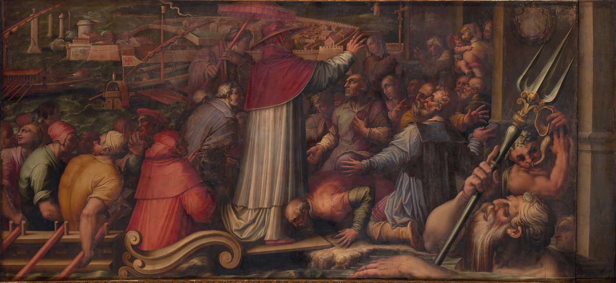 Pope Eugene IV disembarks at Leghorn to take refuge in Florence by Giorgio Vasari