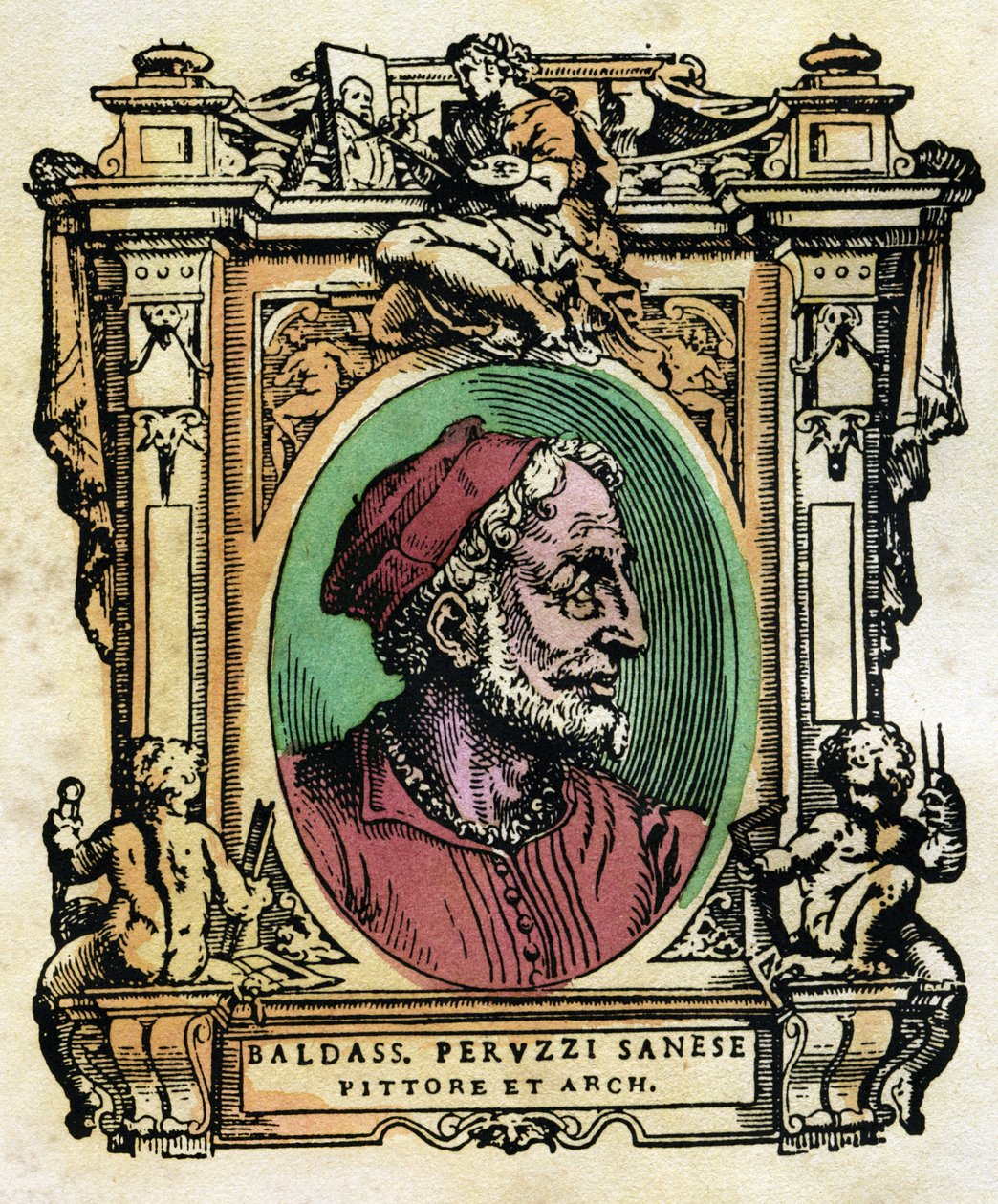 Portrait of Baldassarre Peruzzi, Engraving from The Lives by Giorgio Vasari by Giorgio Vasari
