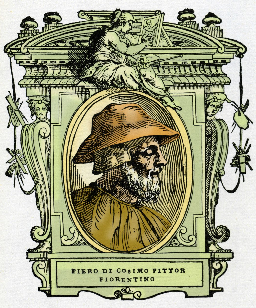 Portrait of Piero di Cosimo, engraving from Lives of the Most Excellent Painters, Sculptors and Architects by Giorgio Vasari by Giorgio Vasari