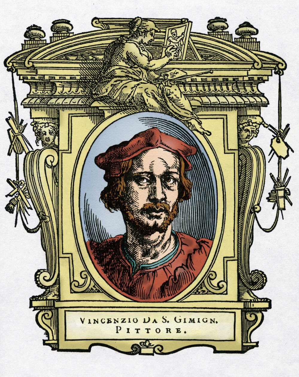 Portrait of Vincenzo Tamagni, engraving from Lives of the Most Excellent Painters, Sculptors and Architects by Giorgio Vasari by Giorgio Vasari