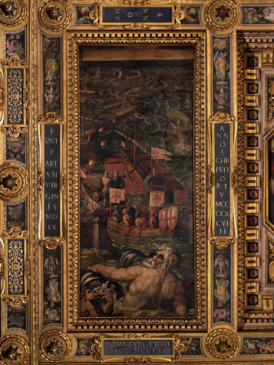Sea Battle Between Florentines and Pisans by Giorgio Vasari