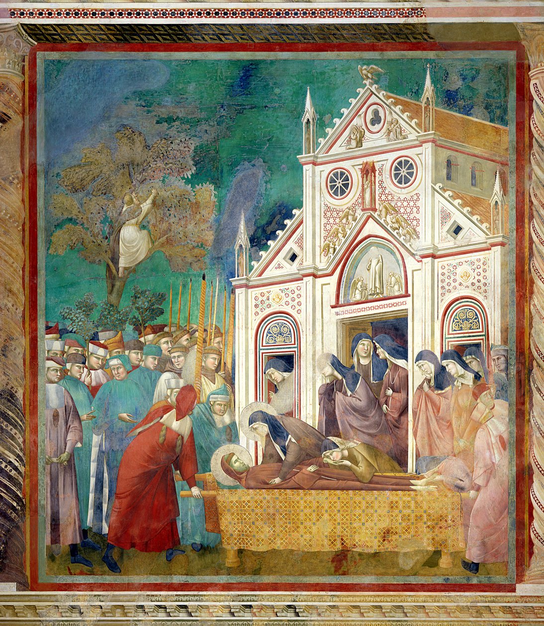 St. Clare Embraces the Body of St. Francis at the Convent of San Damiano, 1297-99 by Giotto di Bondone