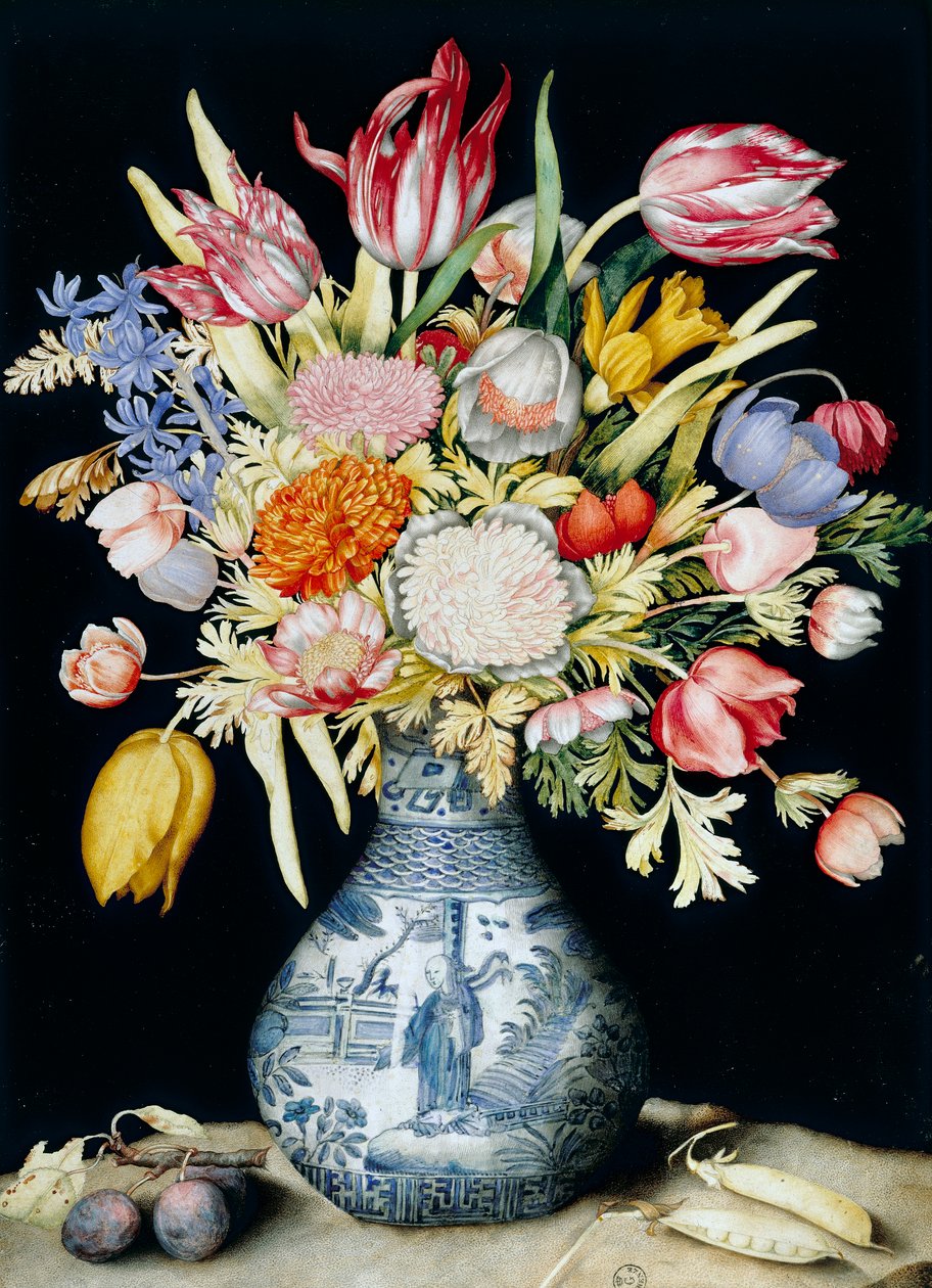 Chinese Porcelain Vase with Flowers by Giovanna Garzoni