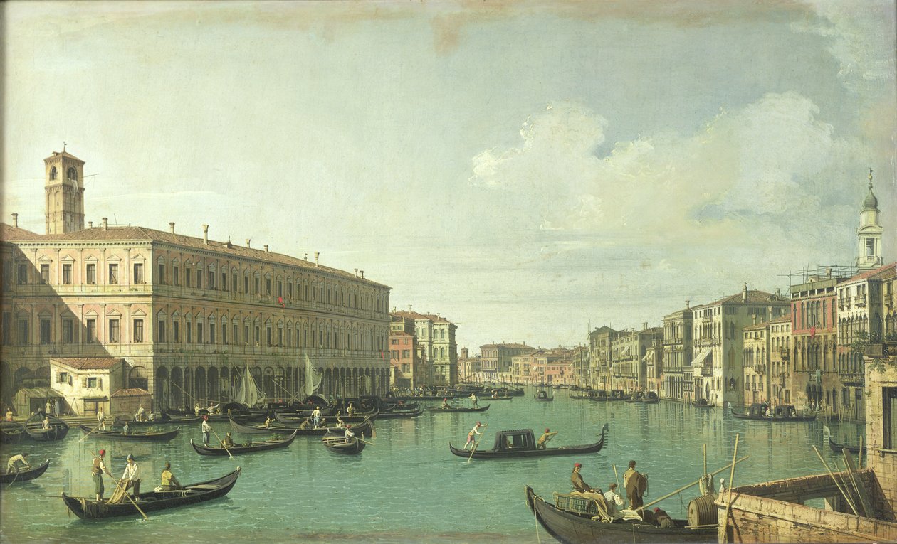 The Grand Canal from the Rialto Bridge by Giovanni Antonio Canal