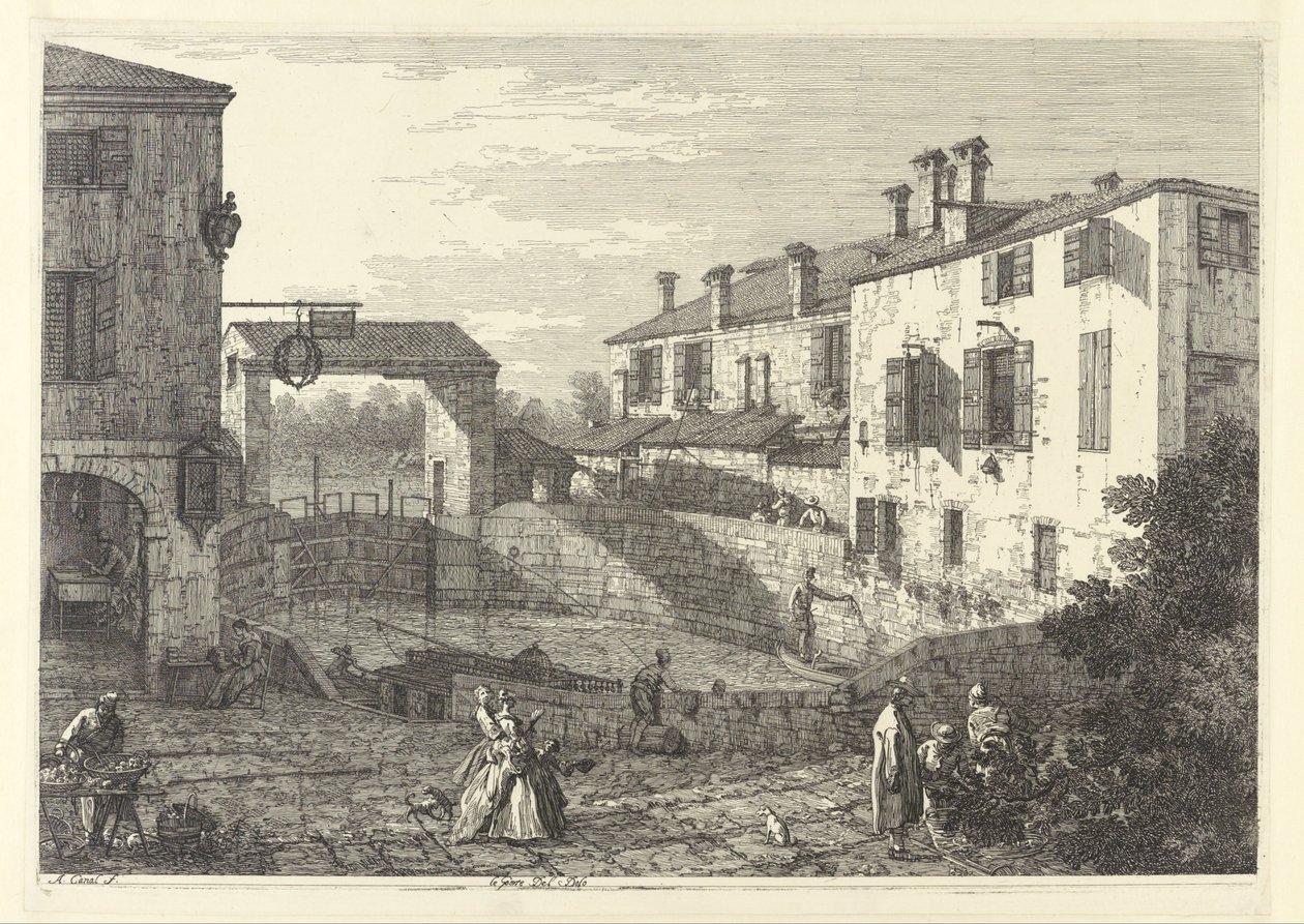 The Locks at Dolo by Giovanni Antonio Canal