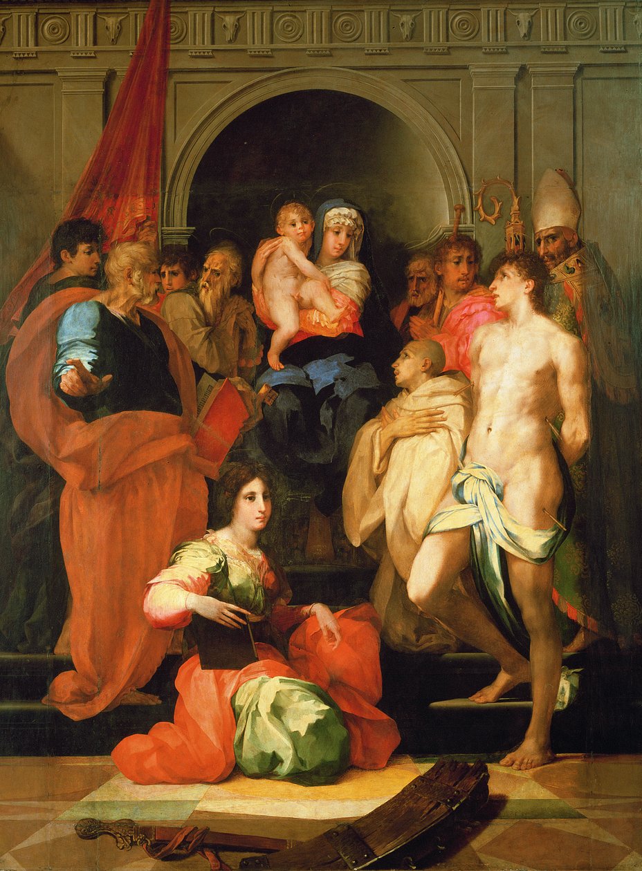 Madonna Enthroned with Ten Saints by Giovanni Battista Rosso Fiorentino