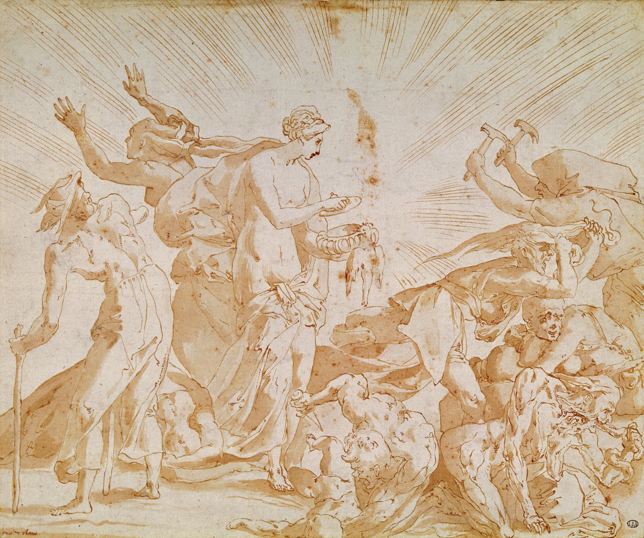 Pandora Opening the Box by Giovanni Battista Rosso Fiorentino