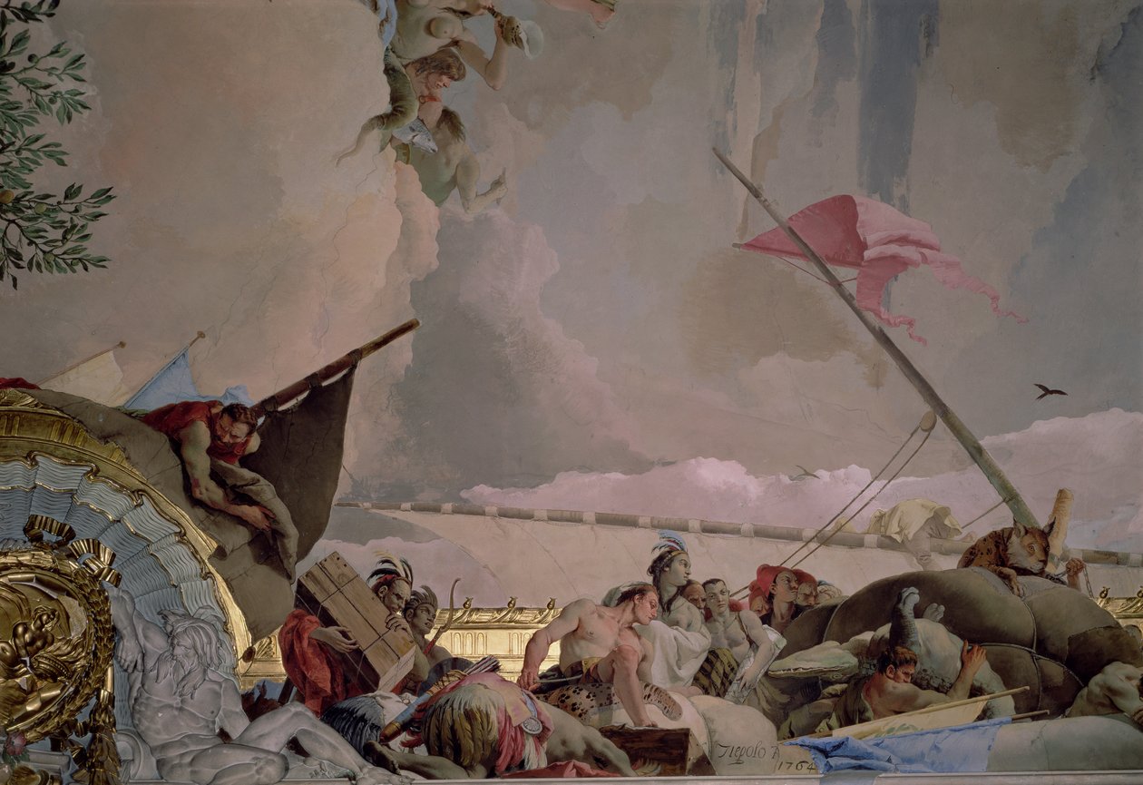 America, detail from The Glory of Spain II, from the Ceiling of the Throne Room, 1764 by Giovanni Battista Tiepolo