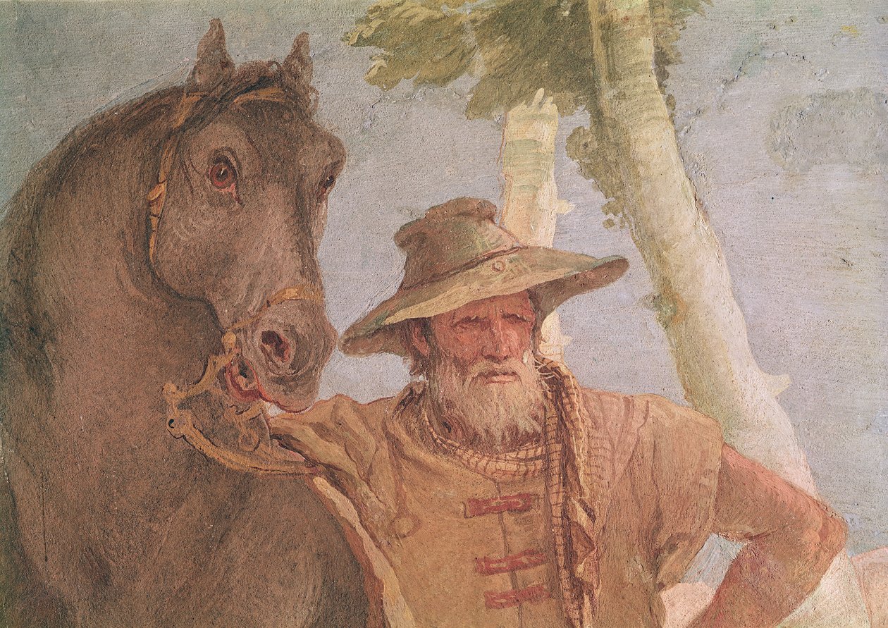 Detail of the Horseman from Angelica Nursing the Wounded Medoro (detail) by Giovanni Battista Tiepolo