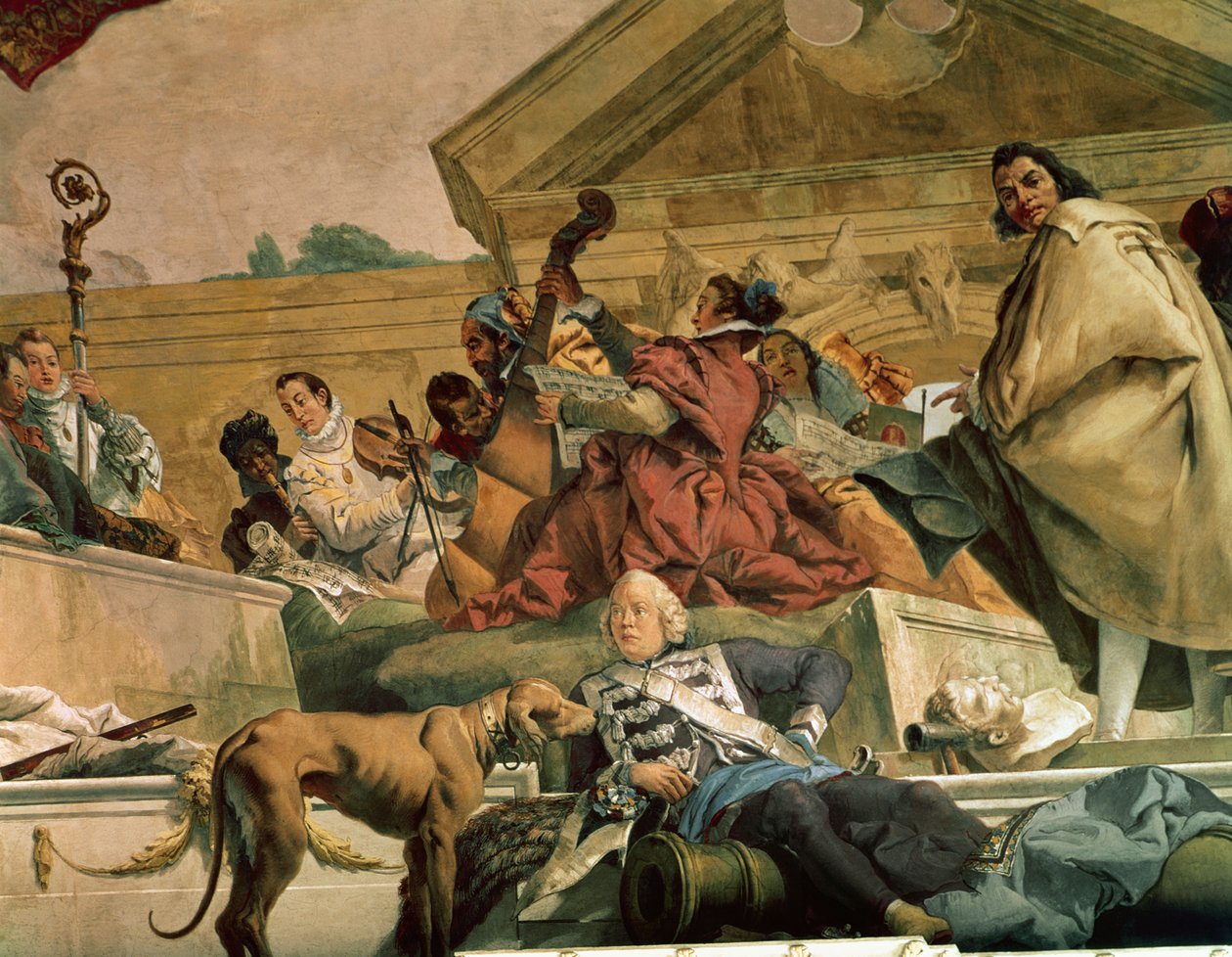 Europe, one of the Four Continents from the ceiling of the 