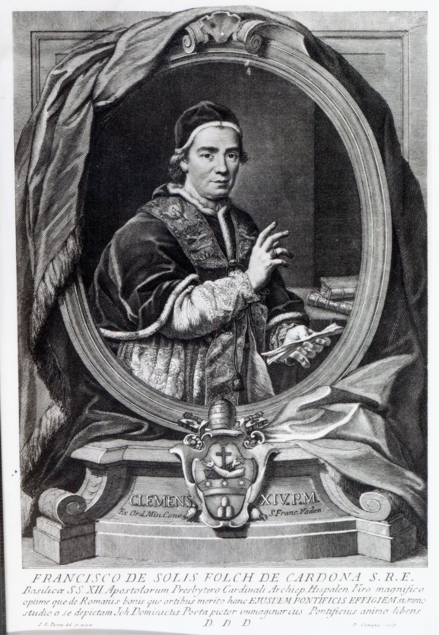 Pope Clement XIV (engraved by Domencio Cunego) by Giovanni Domenico Porta