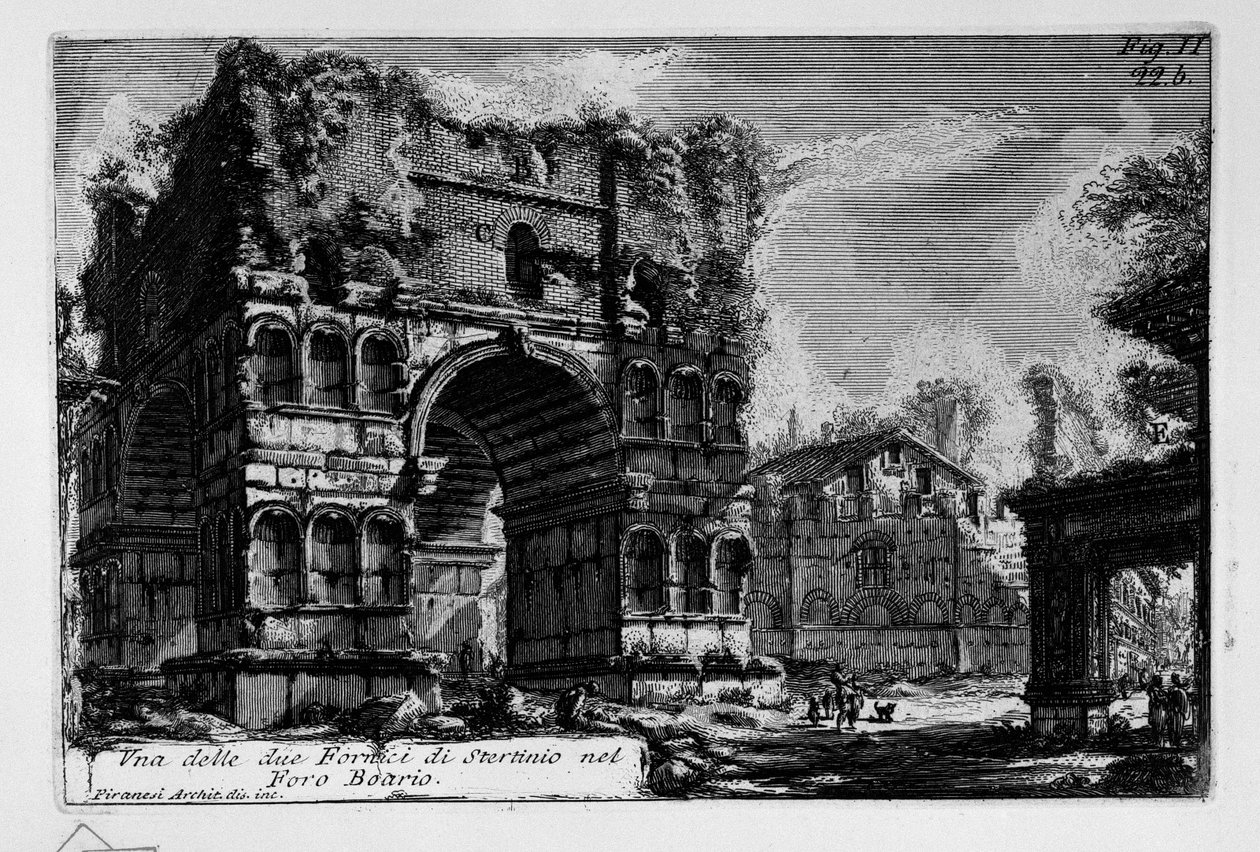 One of the Two Arches of Stertinius in the Forum Boarium by Giovanni Battista Piranesi