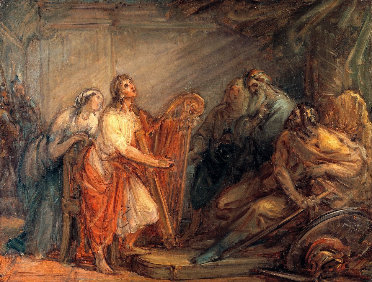 David Calming Saul with the Sound of the Harp by Giovanni Carnovali