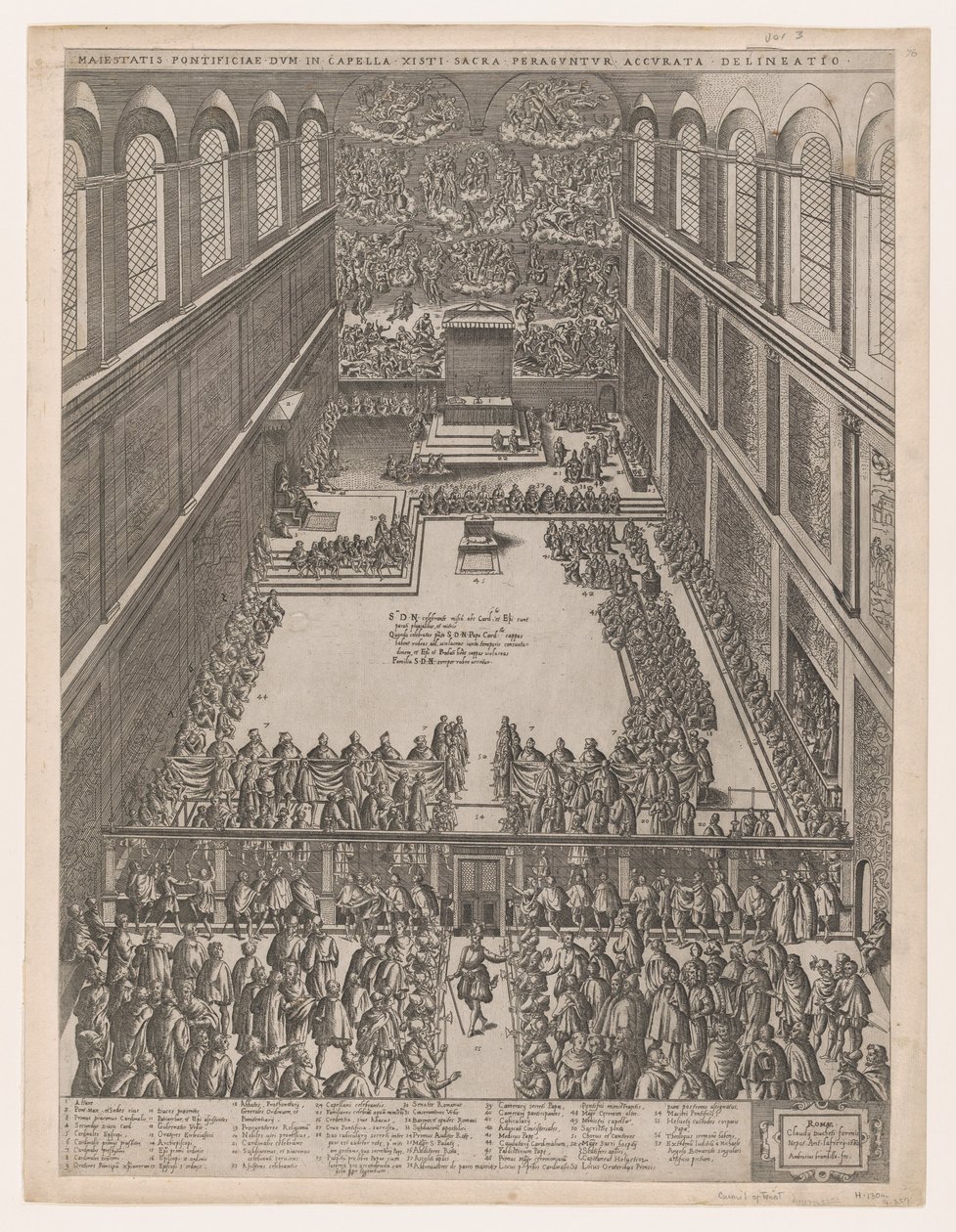 A Papal Gathering in the Sistine Chapel by Giovanni Ambrogio Brambilla