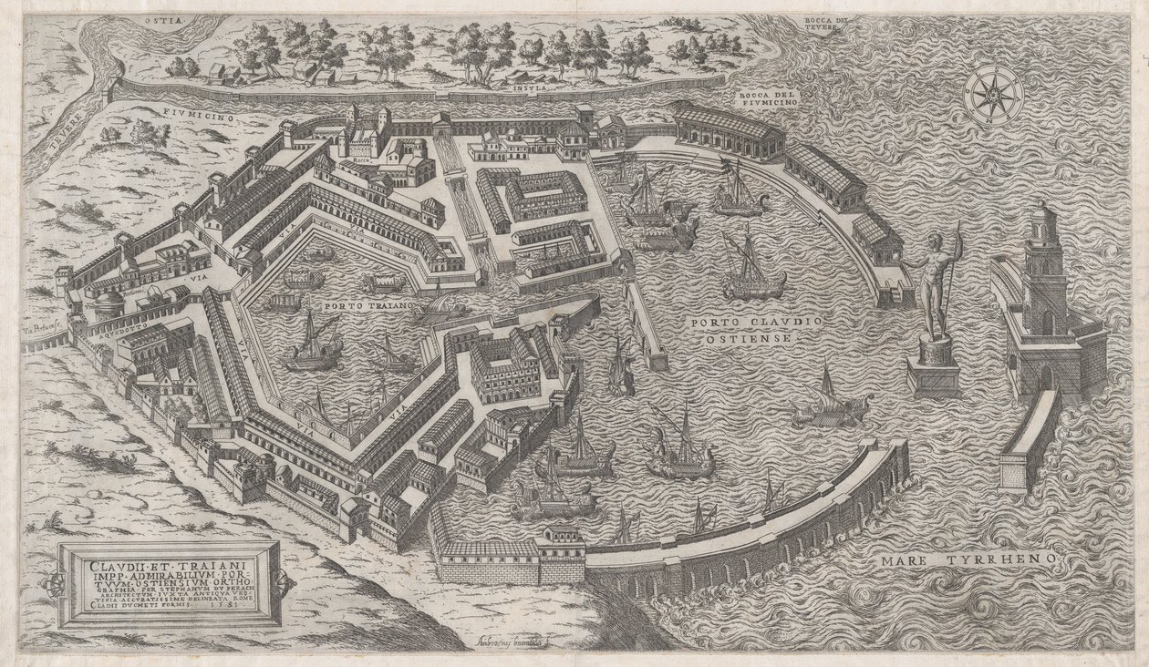 Speculum Romanae Magnificentiae: Port of Rome, 1581 by Giovanni Ambrogio Brambilla