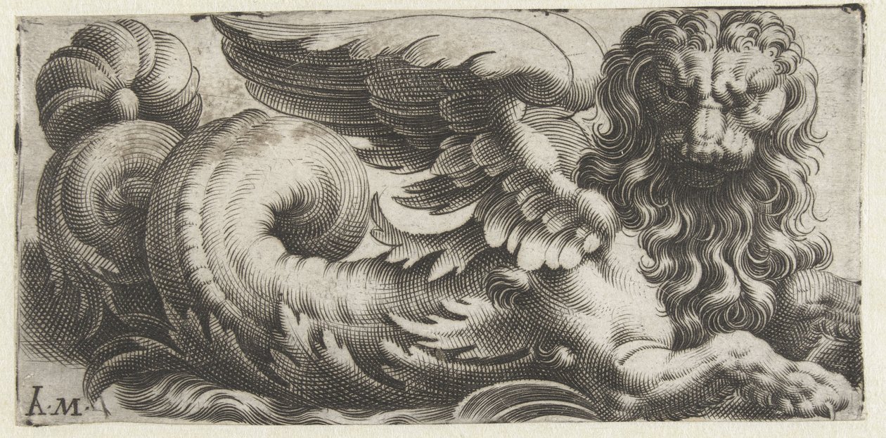 Winged Sea Lion with Wavy Manes and a Beard by Giovanni Andrea Maglioli