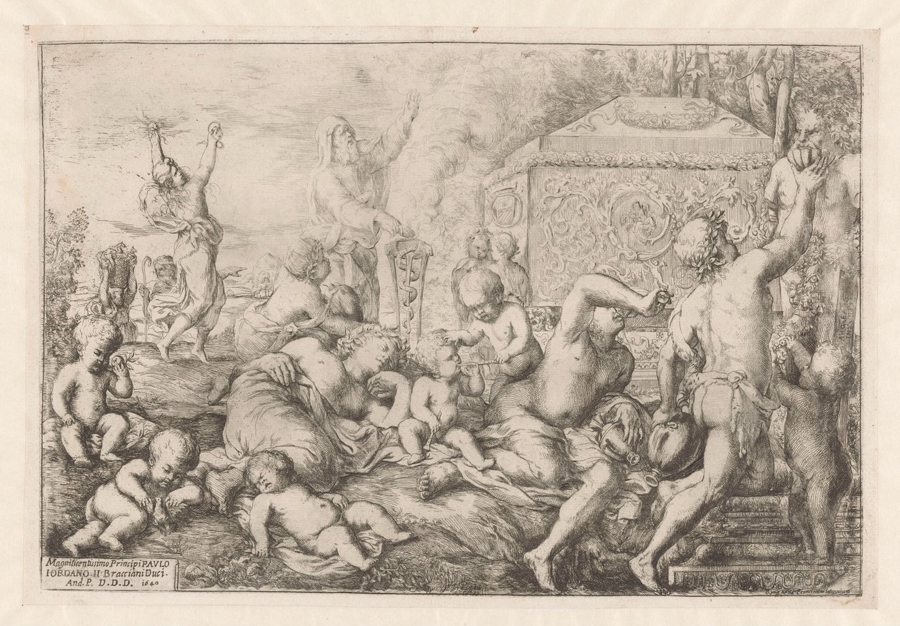 Bacchanal with Altar, Faun, and Silenus by Giovanni Andrea Podesta
