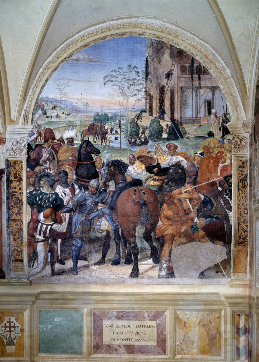 How Benedict Predicts the Destruction of Monte Cassino (Detail) by Giovanni Antonio Bazzi Sodoma