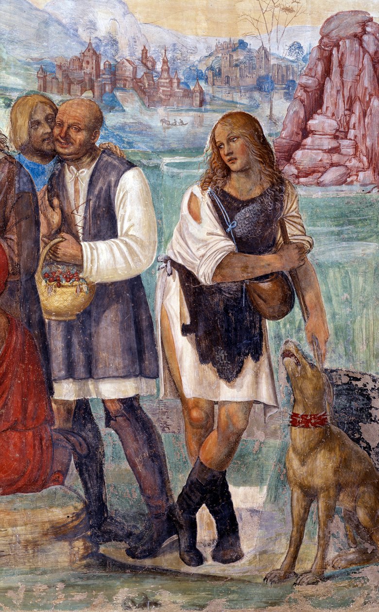 How Benedict Teaches the Holy Doctrine to the Peasants Who Visit Him (Detail) by Giovanni Antonio Bazzi Sodoma