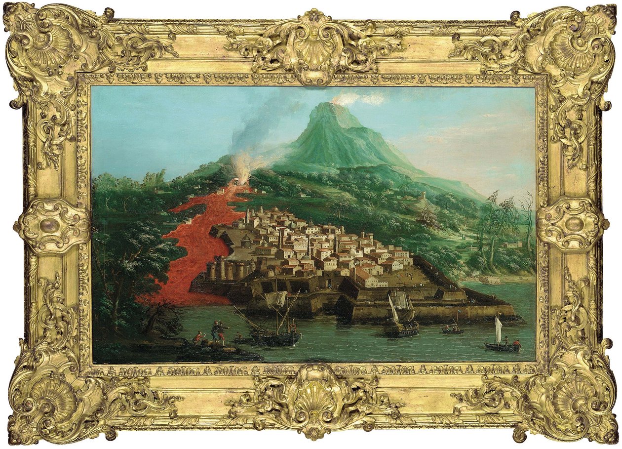 A Volcanic Island with a Harbour and Shipping by Giovanni Antonio Canal