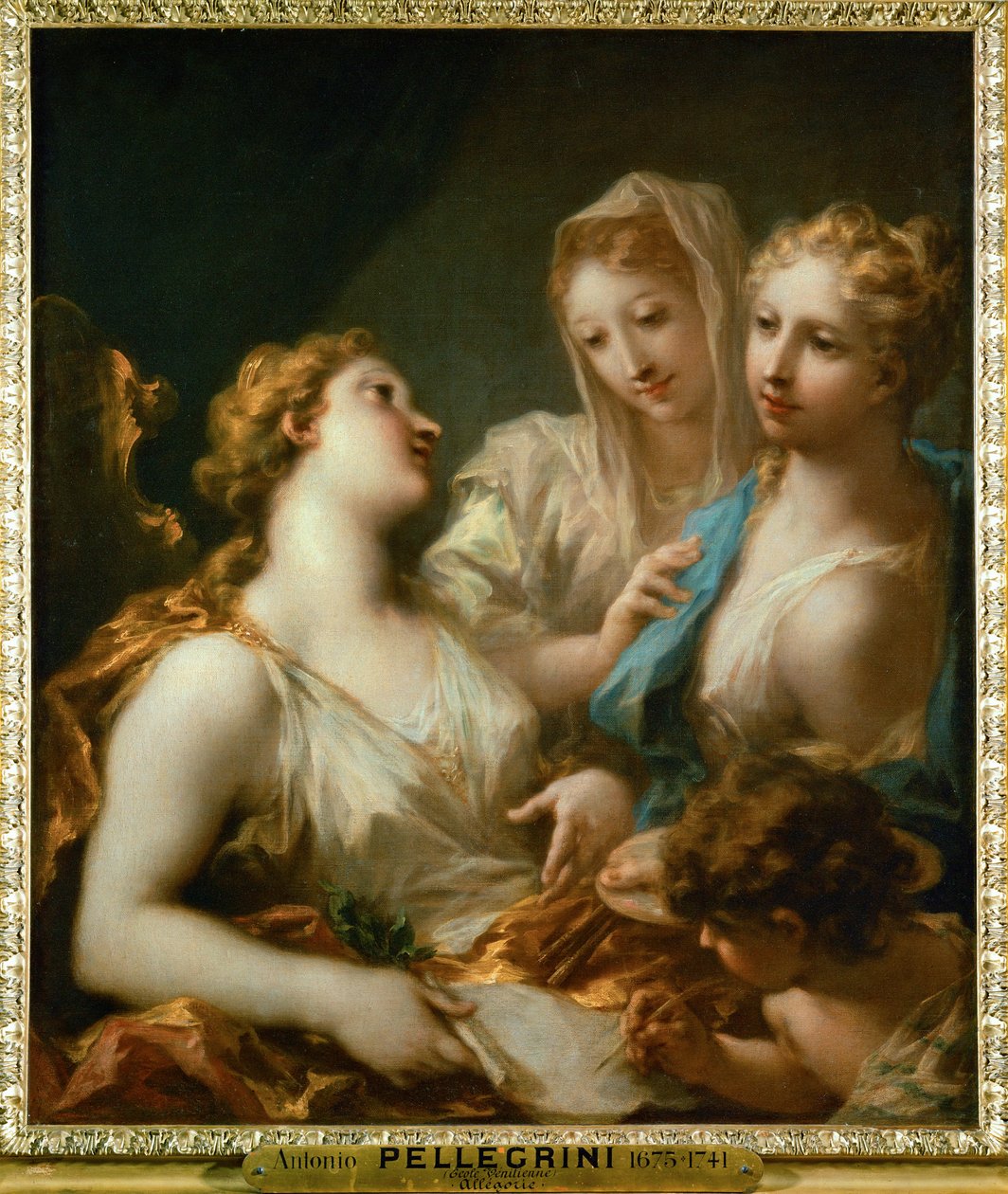 Painting and Drawing Educate Love by Giovanni Antonio Pellegrini