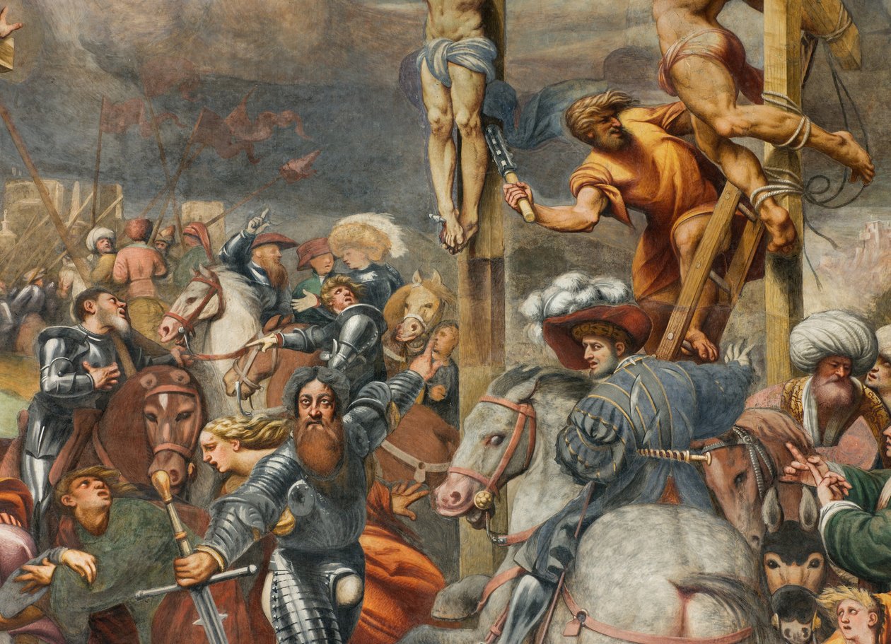Counterfaccata, IL Pordenone, Crucifixion 1520-21 (detail) by Giovanni Antonio Pordenone
