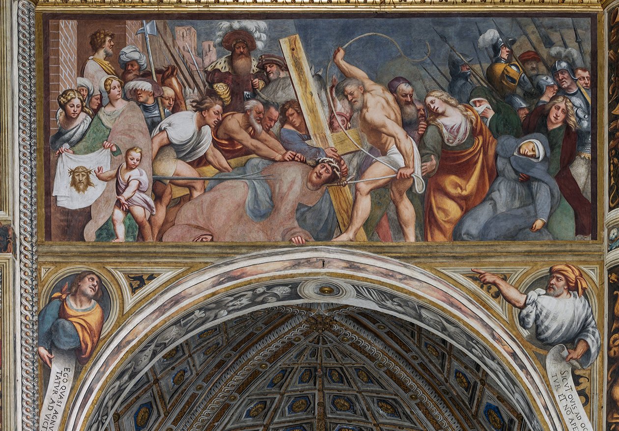 Jesus falling under the Cross by Giovanni Antonio Pordenone