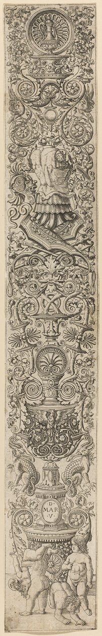 Four Children Playing, plate seven of Twelve Ornament Panels by Giovanni Antonio da Brescia