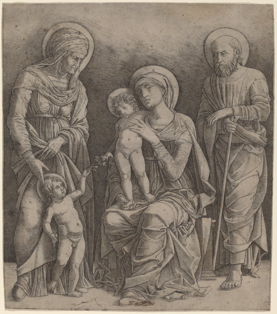 Holy Family with Saint Elizabeth and the Infant Saint John by Giovanni Antonio da Brescia, after Andrea Mantegna