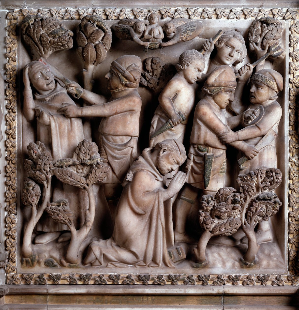 Representation of the martyr of Peter of Verona by Giovanni Balduccio