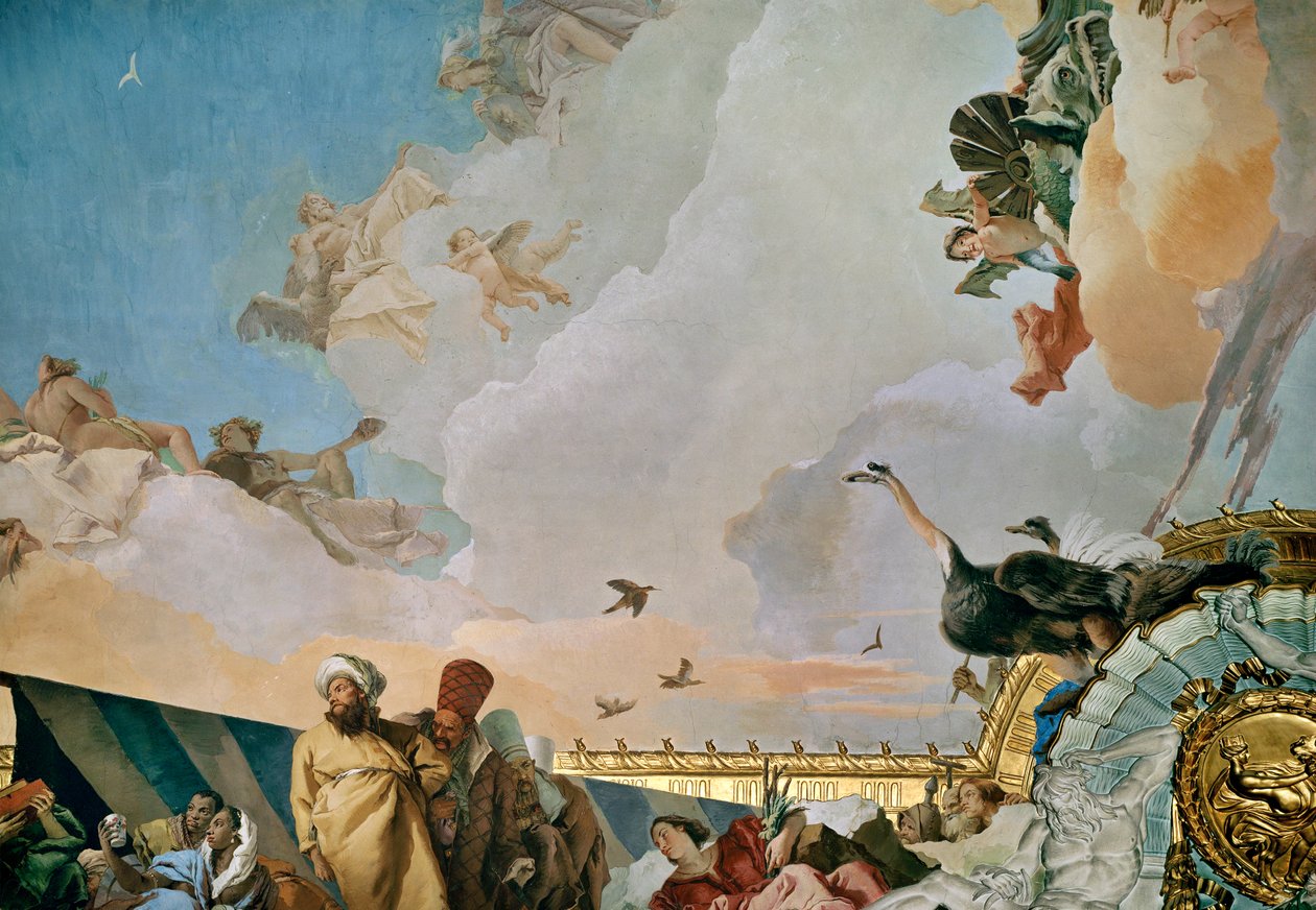 Allegory of the East, Ceiling Fresco in the Throne-Room of the Royal Palace, Madrid by Giovanni Battista (1696-1770) Tiepolo