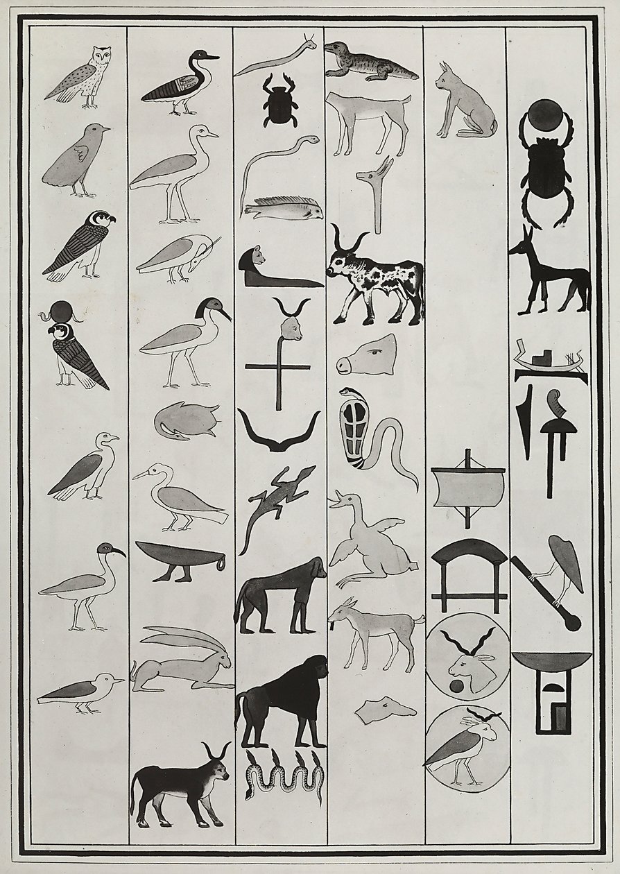 Drawings of the Decorations from Inside the Tomb of Pharaoh Psammetic I, Reproduced in 1817 by Giovanni Battista Belzoni, Housed in the British Museum, London by Giovanni Battista Belzoni