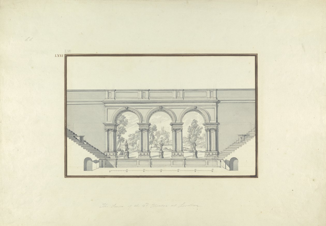 Reconstruction of the Second Theatre at Laodicea, c.1750 by Giovanni Battista Borra
