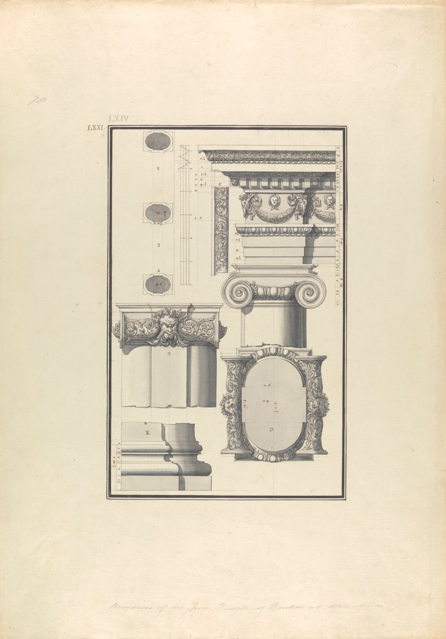 Remains of an Ionic Temple of Bacchus at Aphrodisias by Giovanni Battista Borra