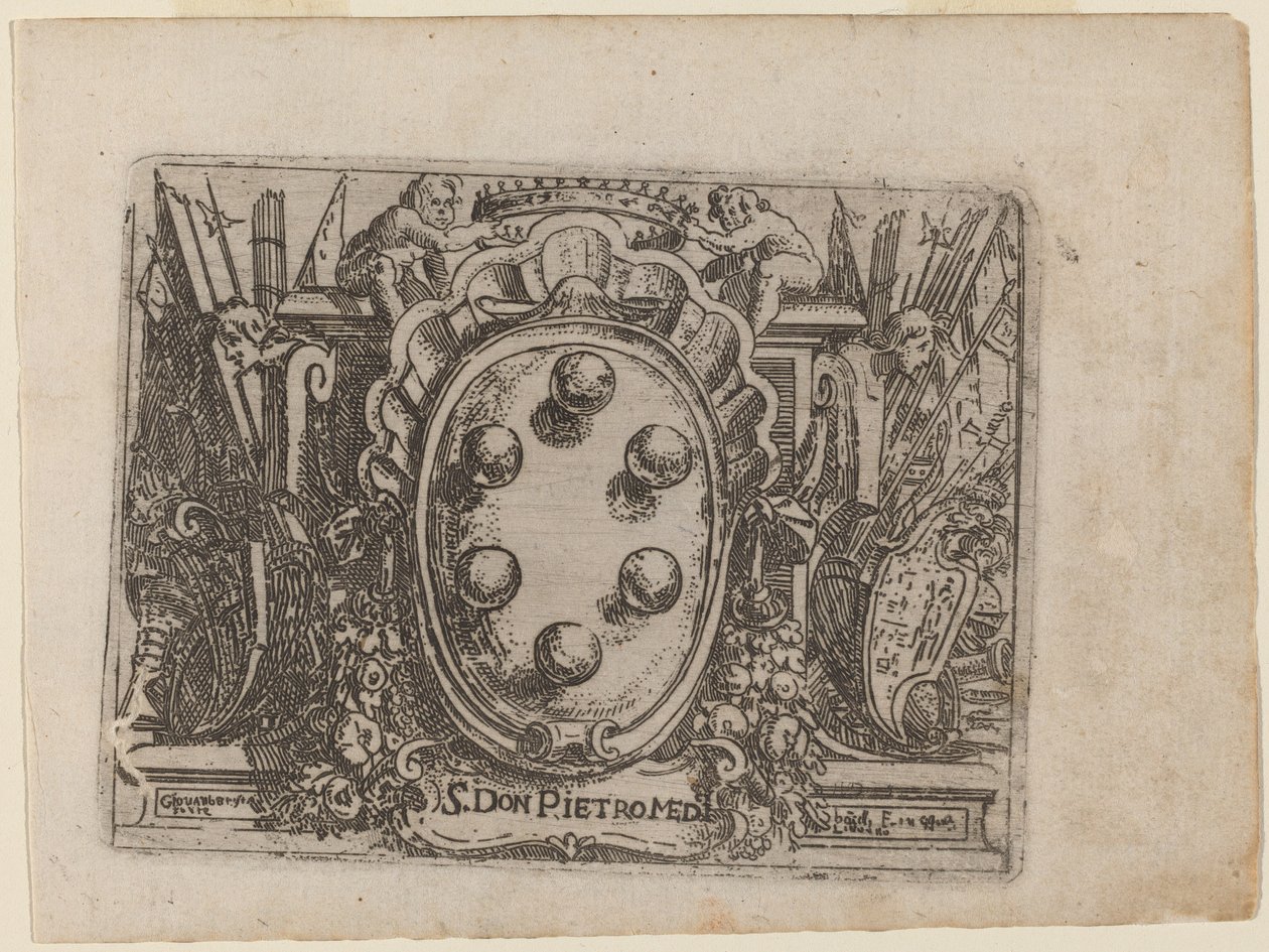 Dedication to Don Pietro Medici from "Bizzarie di varie Figure" by Giovanni Battista Bracelli