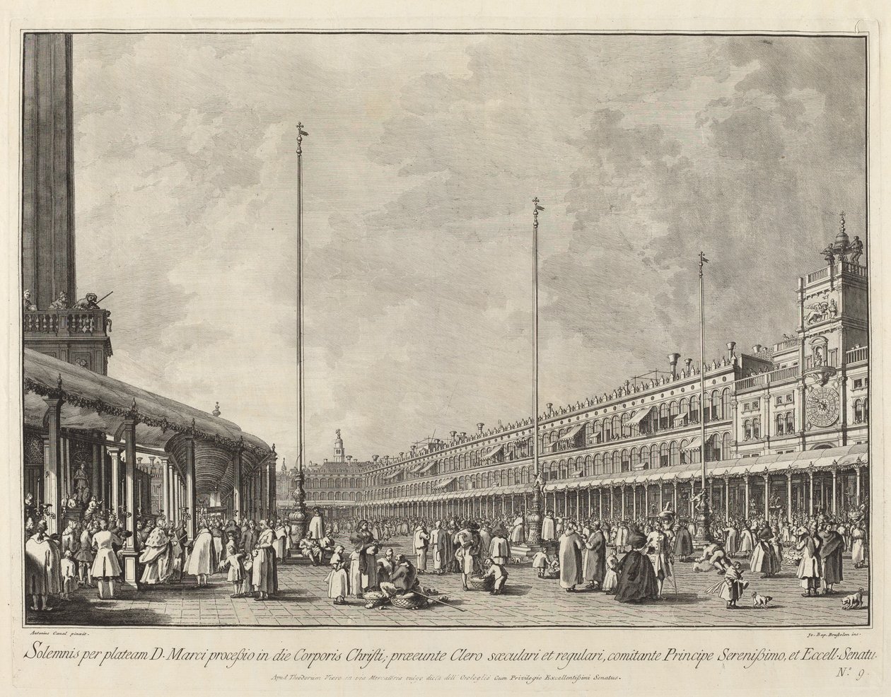 Procession on Corpus Christi Day in the Piazza San Marco by Giovanni Battista Brostoloni