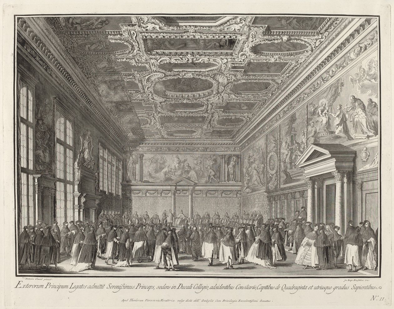Reception by the Doge of Foreign Ambassadors in the Sala del Collegio by Giovanni Battista Brustolon after Canaletto