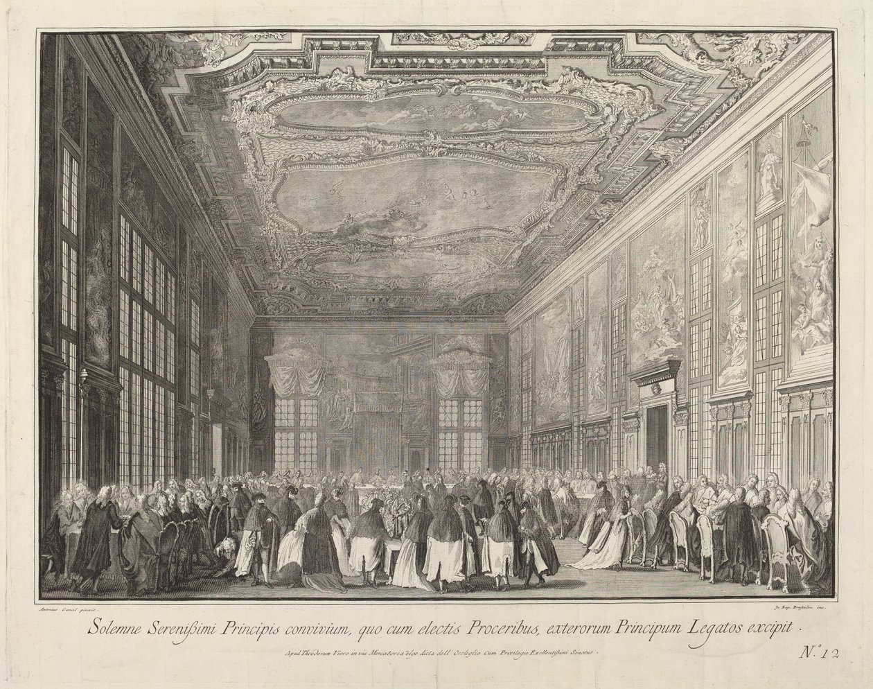 The Doge Entertains Foreign Ambassadors at a Banquet by Giovanni Battista Brustolon after Canaletto
