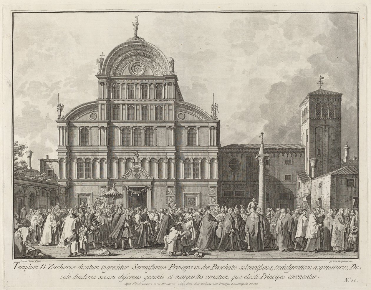 Visit of the Doge to San Zaccaria on Easter Day by Giovanni Battista Brustolon after Canaletto