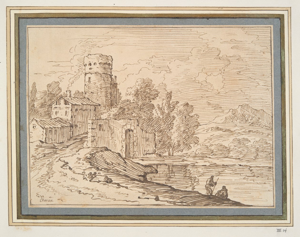 Landscape with Castle Near Water by Giovanni Battista Busiri
