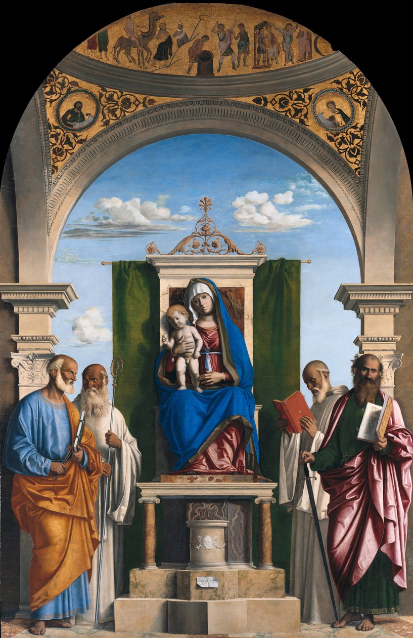 Enthroned Madonna with Child and Saints Peter, Romualdus, Benedict and Paul by Giovanni Battista Cima da Conegliano