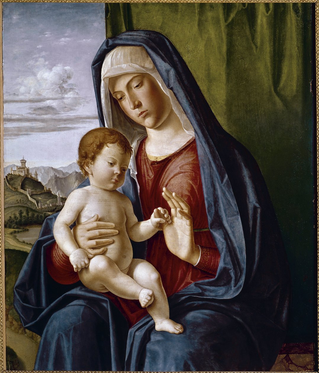 Virgin with child (tempera on panel by Giovanni Battista Cima da Conegliano