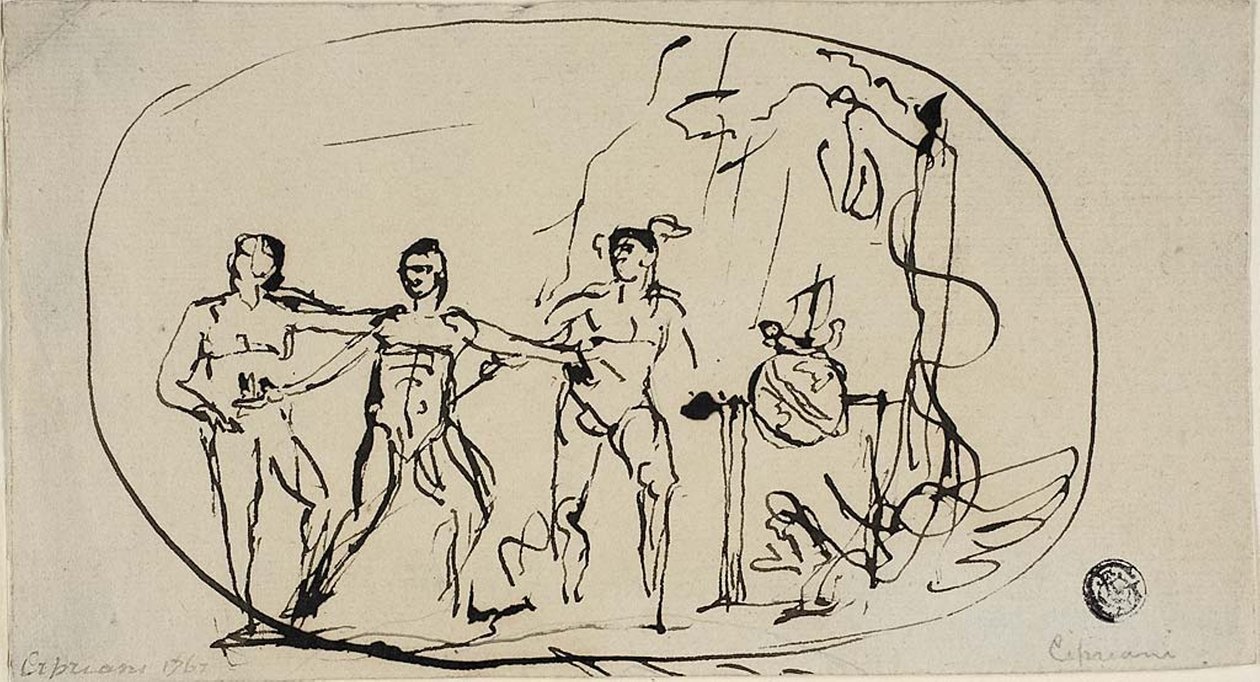 Three Figures by Giovanni Battista Cipriani